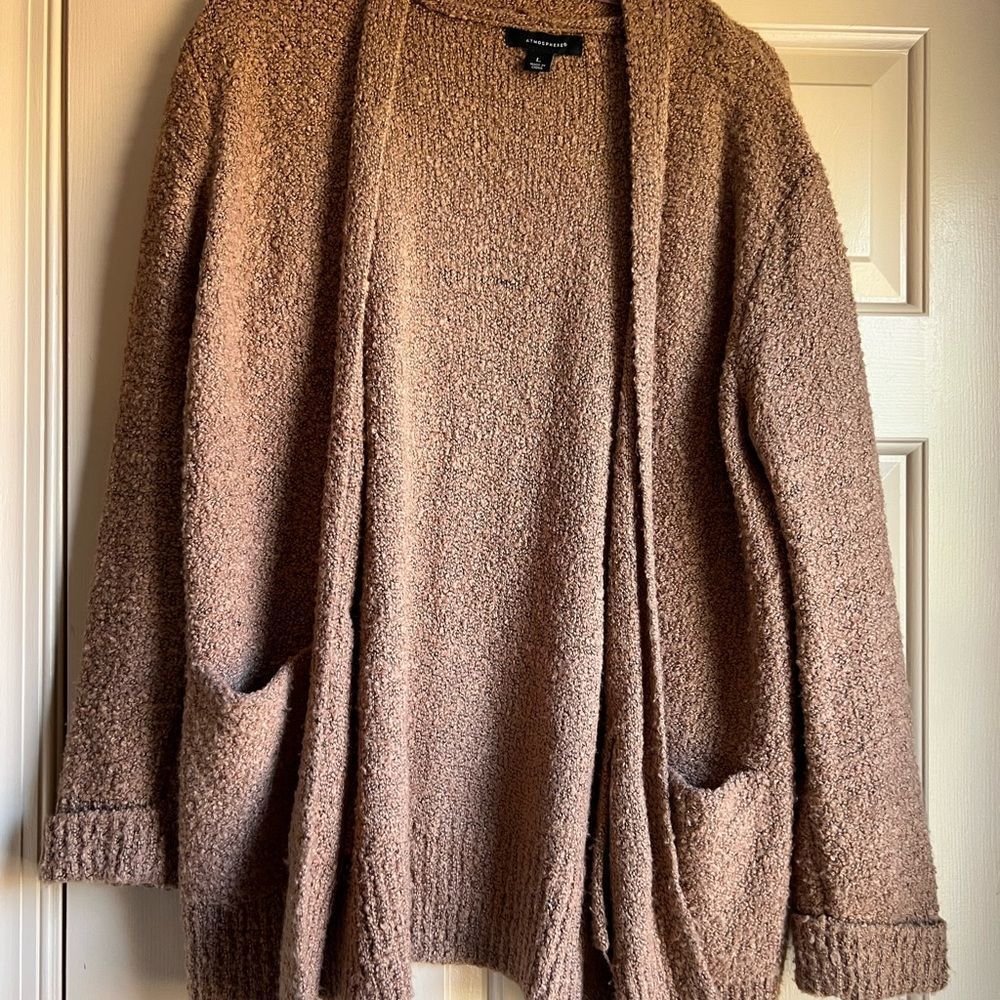 Cozy Open-Front Women's Cardigan Sweater - Brown